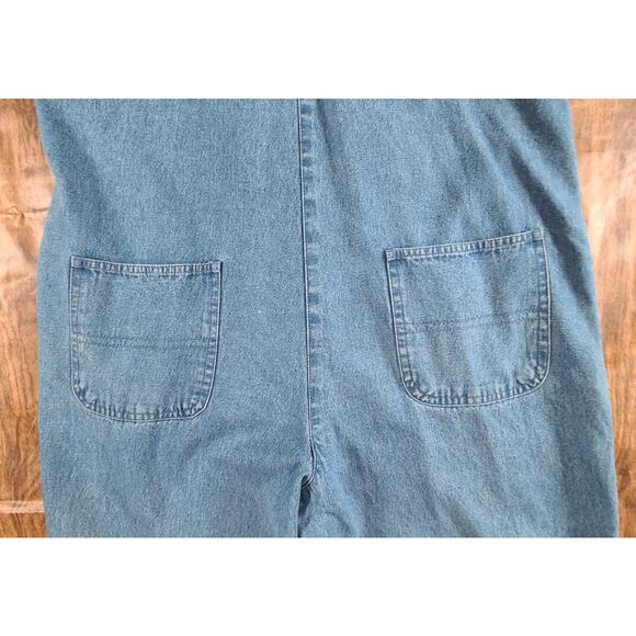 Vintage Agapo Bib Overalls Womens Med Crop Capri Embroidered Flag 4th July Y2K - Picture 7 of 11